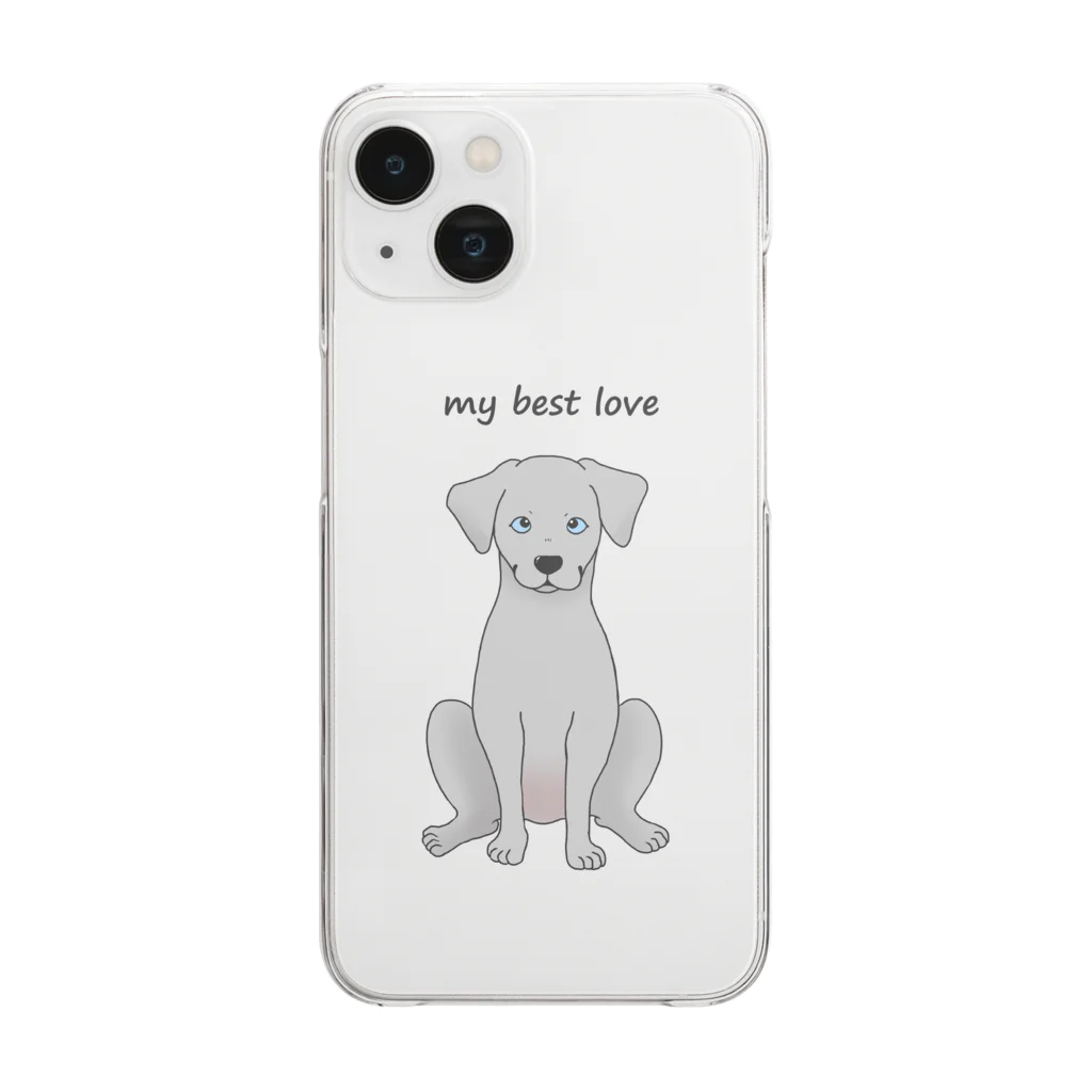 わんライフガーデンのOh my dog！ワイマラナー(ブルーアイ) Clear Smartphone Case