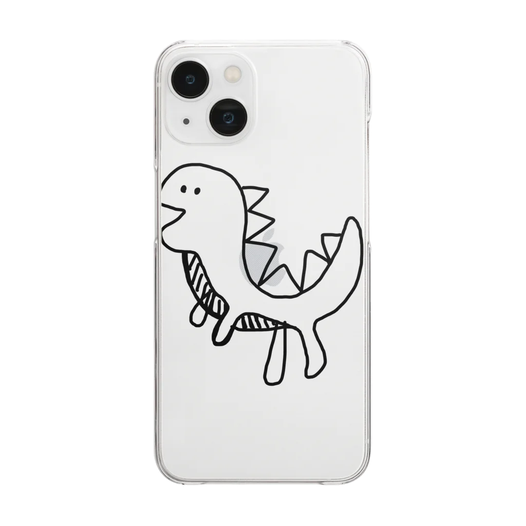 Rakugaki Sanのつまさき立ちてぃらのくん Clear Smartphone Case