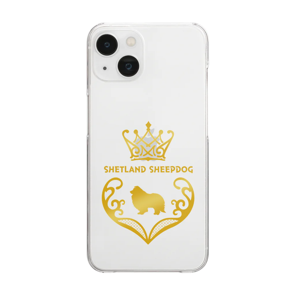 onehappinessのシェルティ　crown heart　onehappiness Clear Smartphone Case