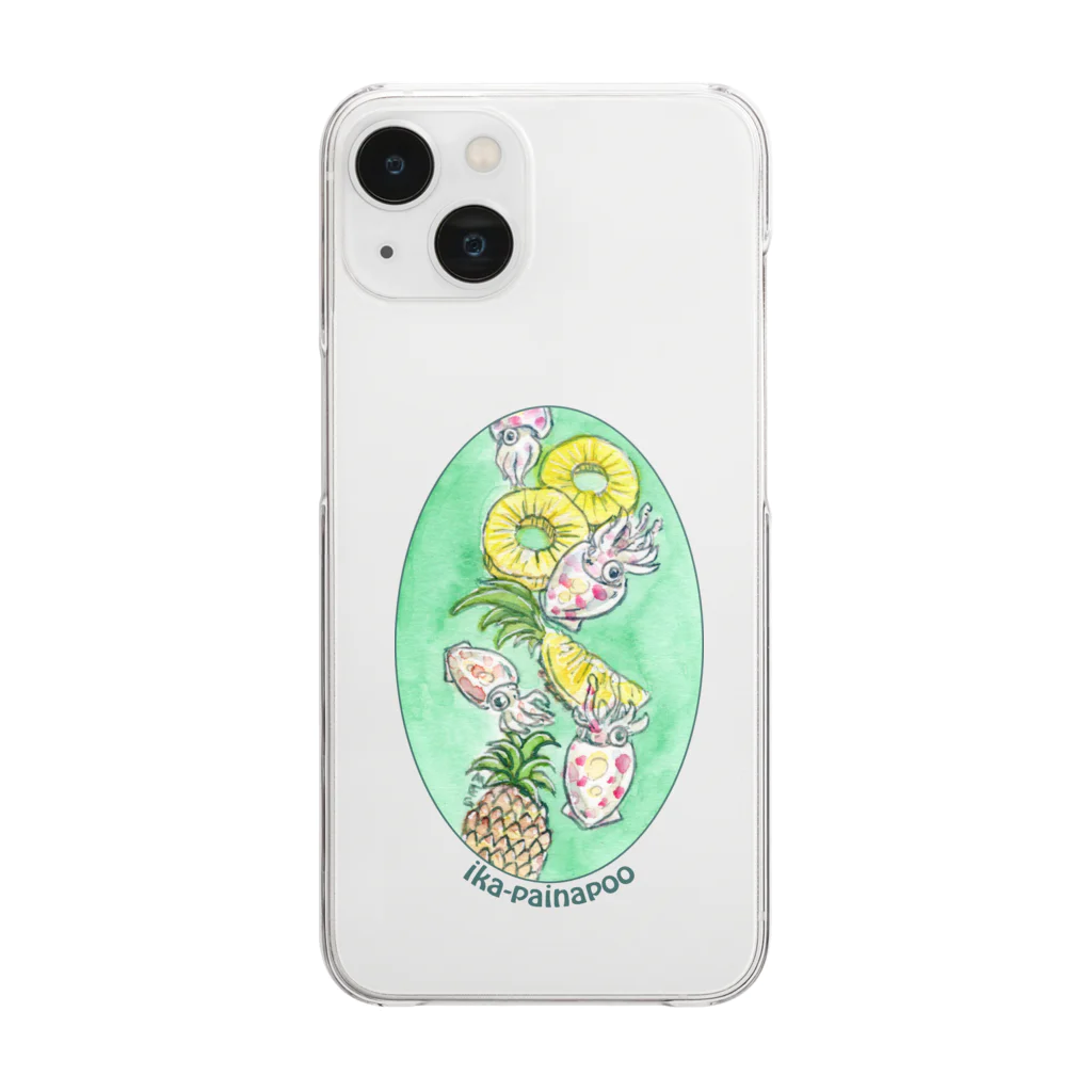 MoChi_Megのイカパイナポー=Ika&Pineapple Clear Smartphone Case