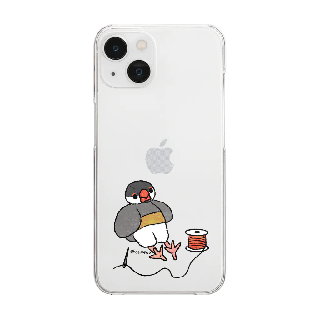 オズマジョの文鳥のぬいぐるみ Clear Smartphone Case