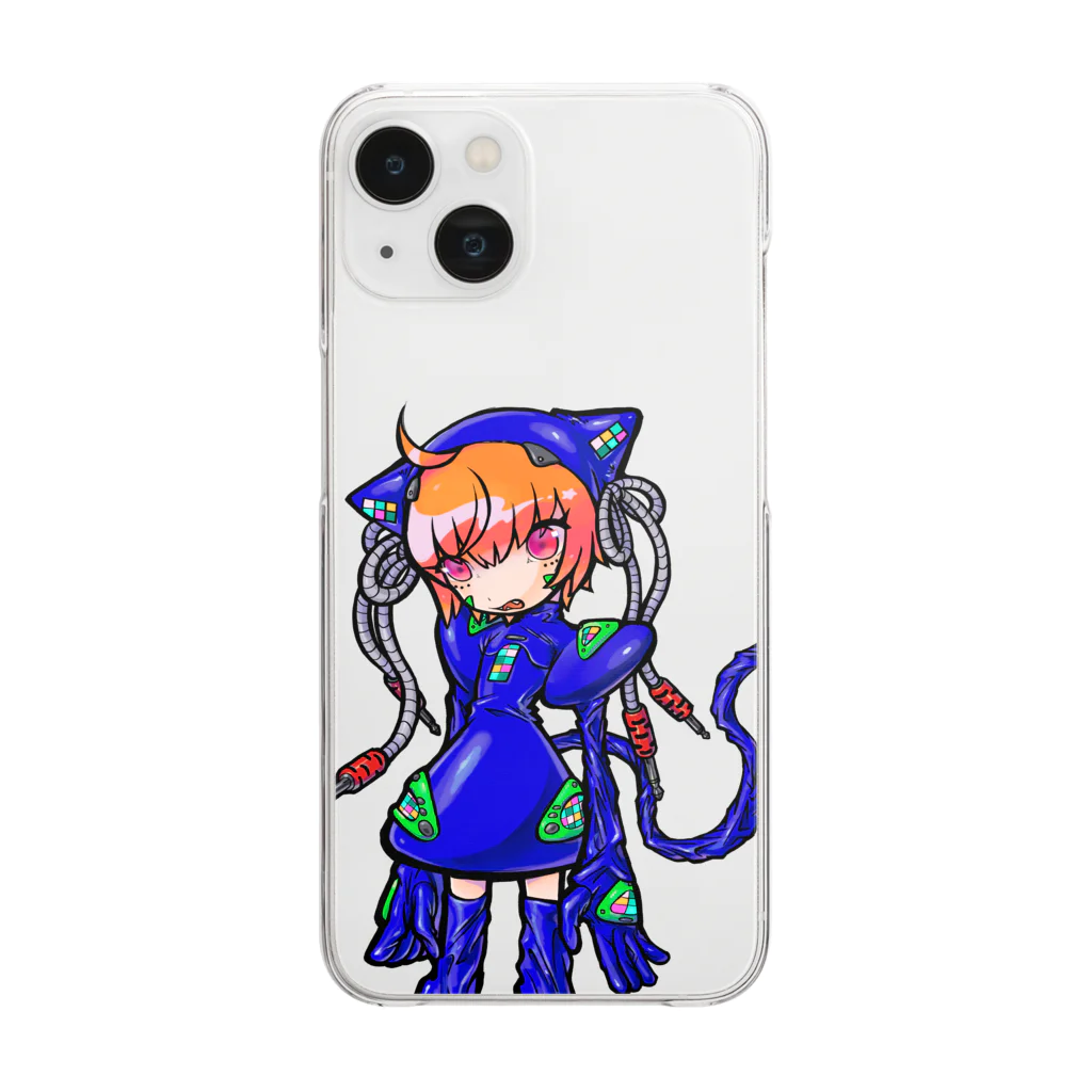 めめ郎のメカ猫又 Clear Smartphone Case