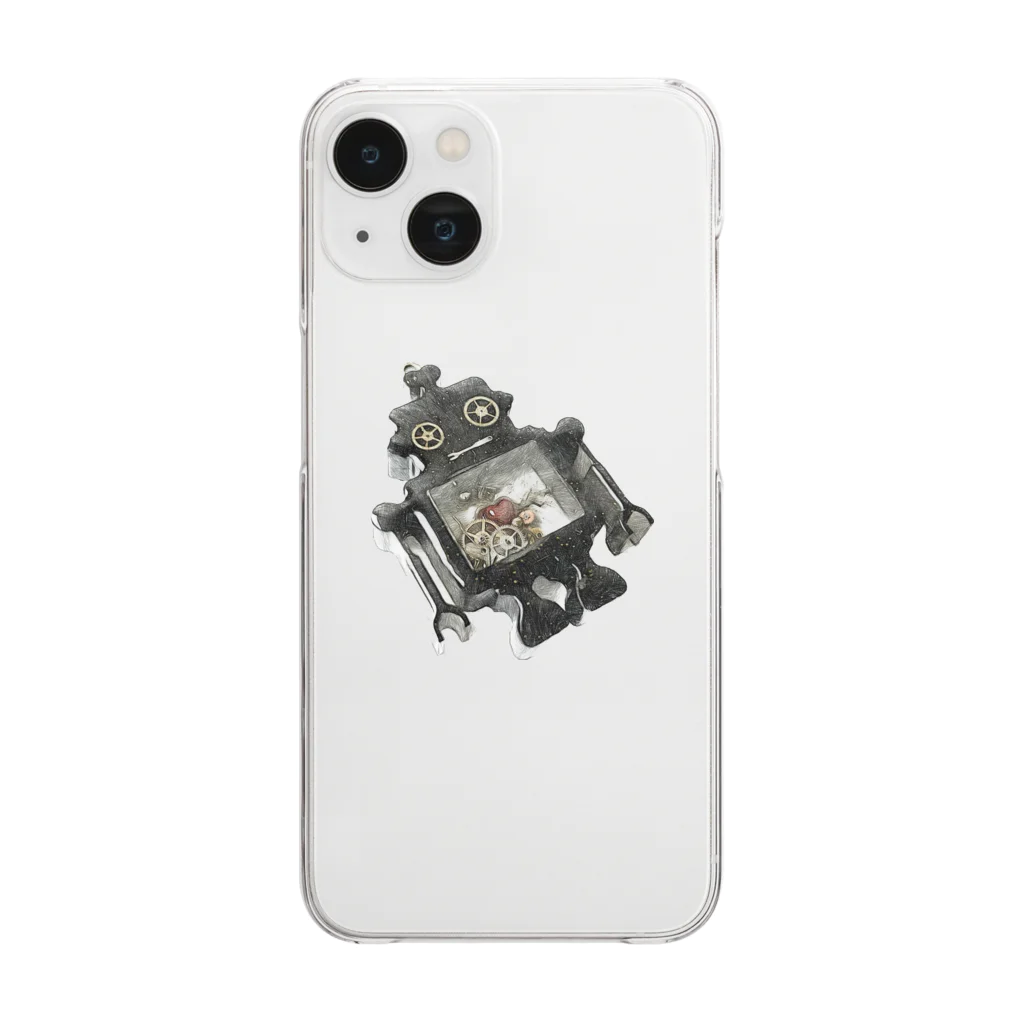 farbeのスチームロボット Clear Smartphone Case