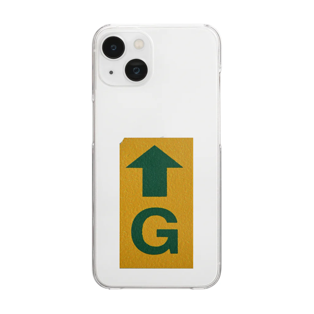 のもとのよく地面に貼ってあるシール"G" Clear Smartphone Case
