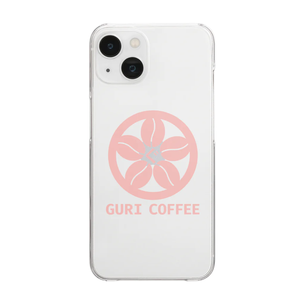 GURI COFFEE公式グッズの家紋ロゴ(ピンク) Clear Smartphone Case