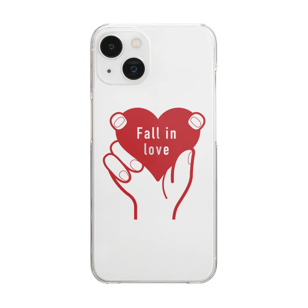 t-shirts-cafeのFall in love Clear Smartphone Case