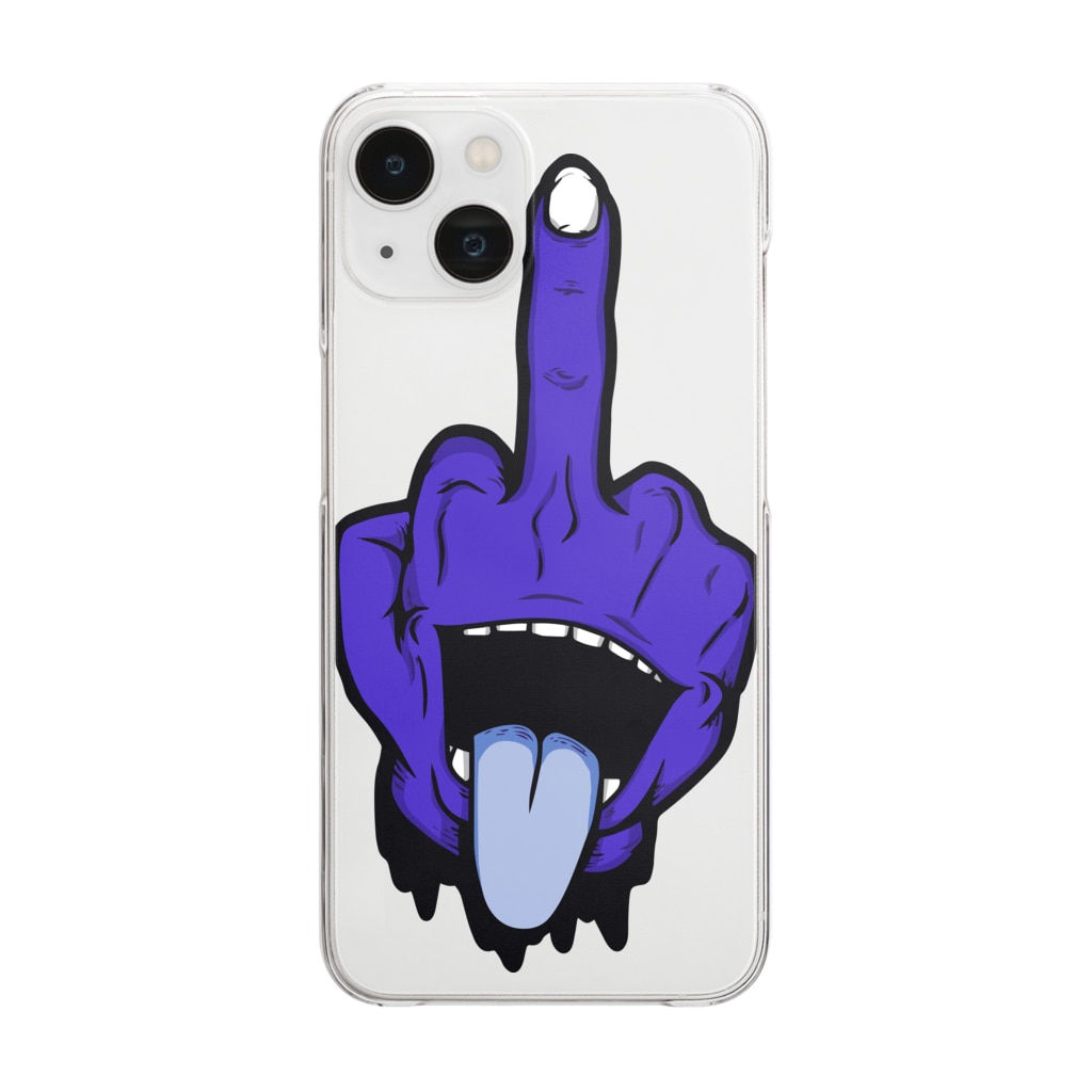 TRAVA design SHOPの挑発（青） Clear Smartphone Case