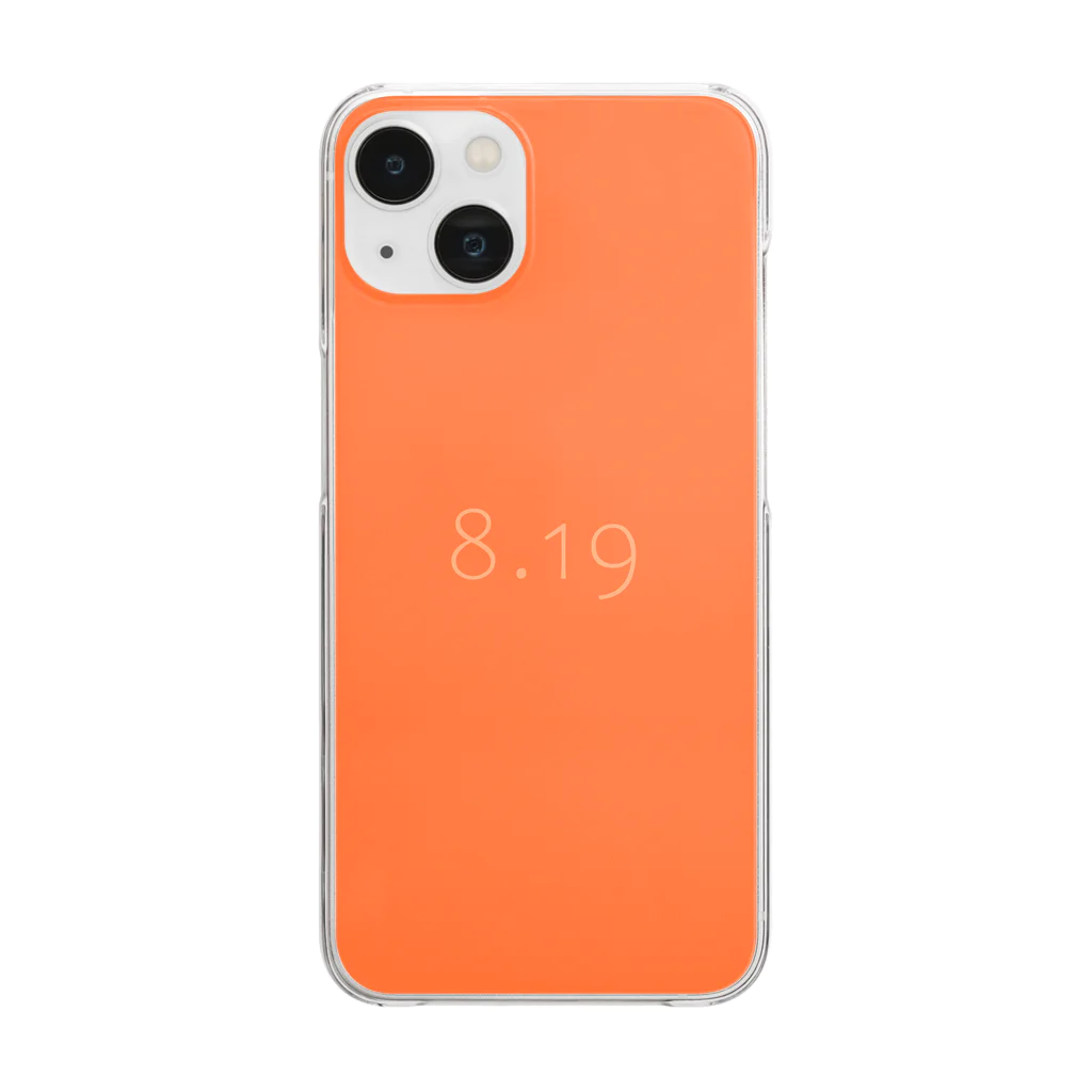 「Birth Day Colors」バースデーカラーの専門店の8月19日の誕生色「バイブラント・オレンジ」 Clear Smartphone Case