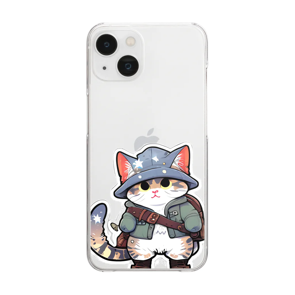 Cute ケース屋の旅する猫 Clear Smartphone Case