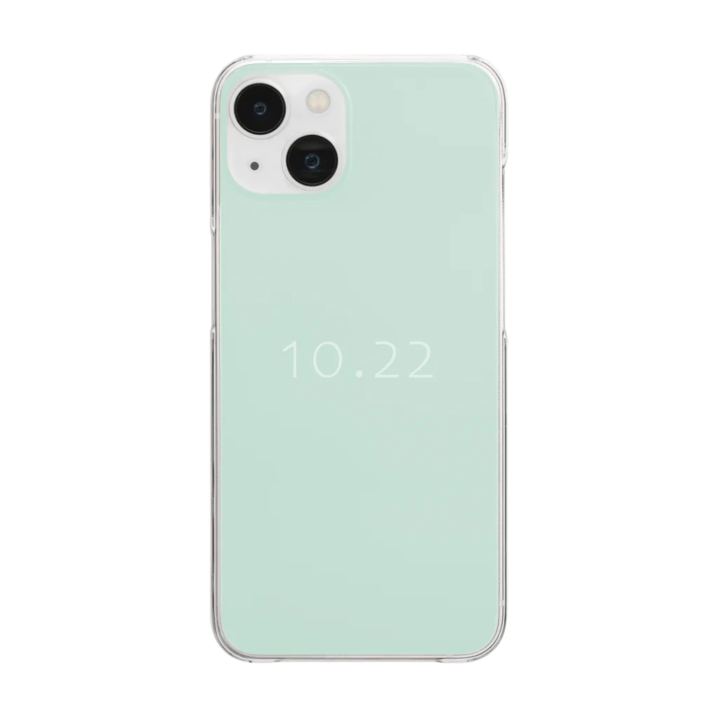 「Birth Day Colors」バースデーカラーの専門店の10月22日の誕生色「ダスティ・アクア」 Clear Smartphone Case