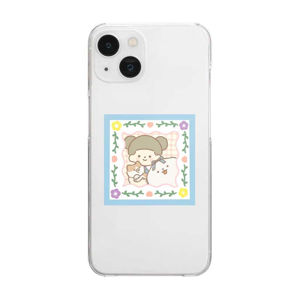 みのむしハウスのなかよしこよし Clear Smartphone Case