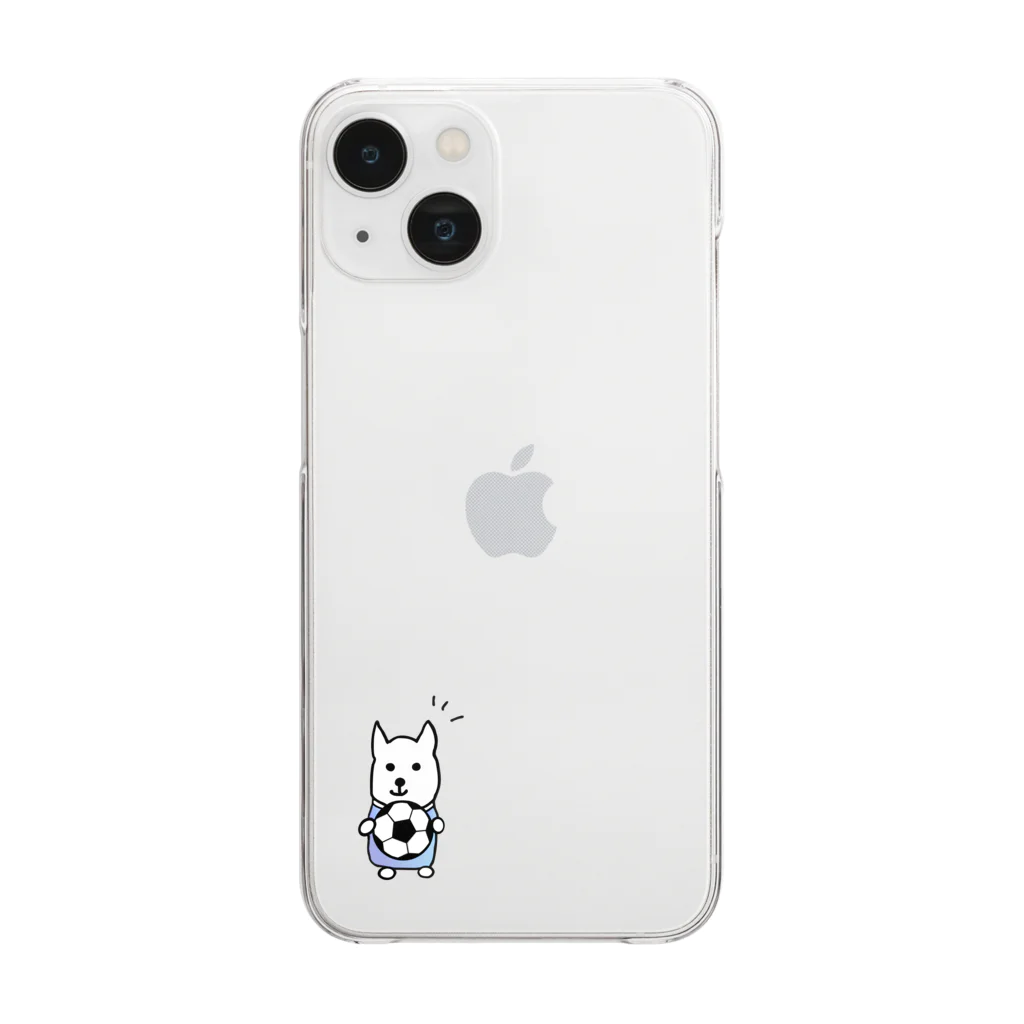 ひろねこさんの冒険*♡･゜のサッカー犬さん♪Part2（背景なし） Clear Smartphone Case