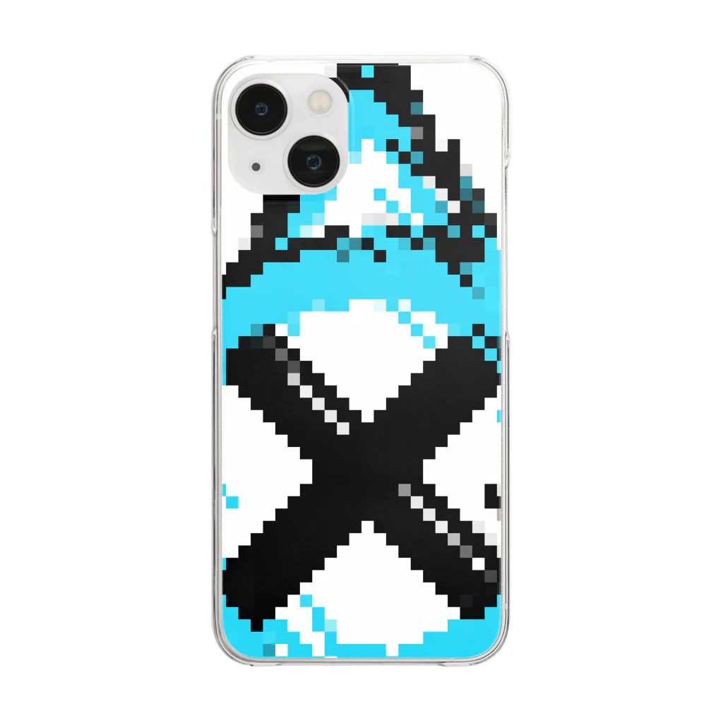 #FFFFFFのドット絵ロゴマーク Clear Smartphone Case