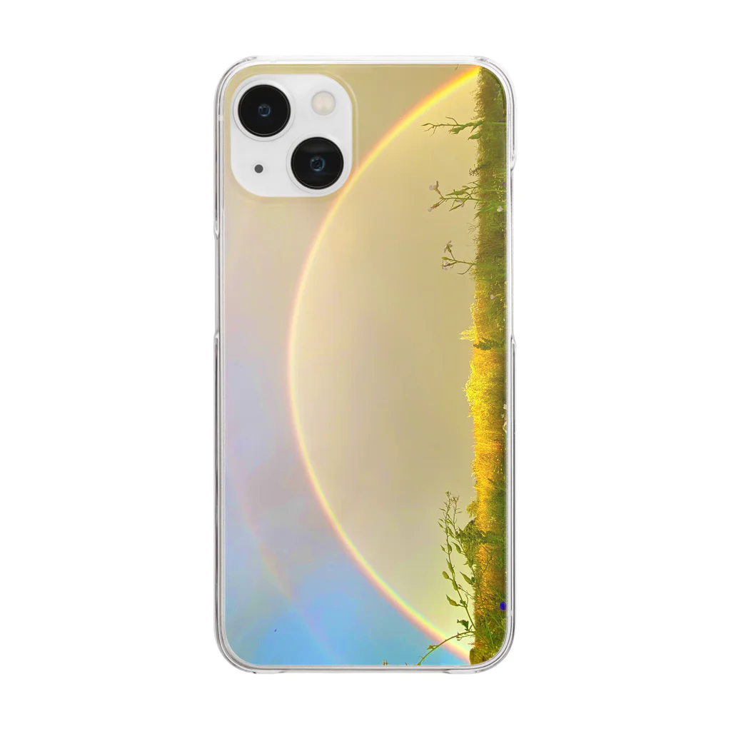 fra Denmarkの幸せの虹　ダブルレインボー Clear Smartphone Case