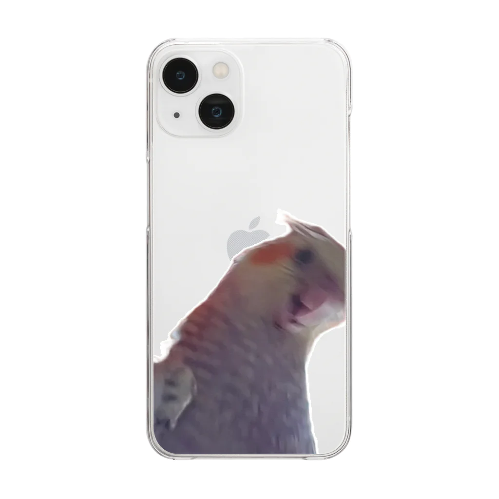 【ゆいみん】オカメインコとキノコの雑貨屋さんの荒ぶるオカメインコ Clear Smartphone Case