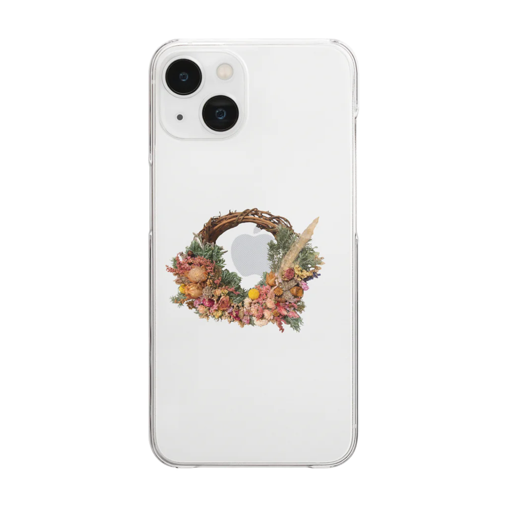 aco_la vida con las flores_花のある暮らしのドライフラワーリース Clear Smartphone Case