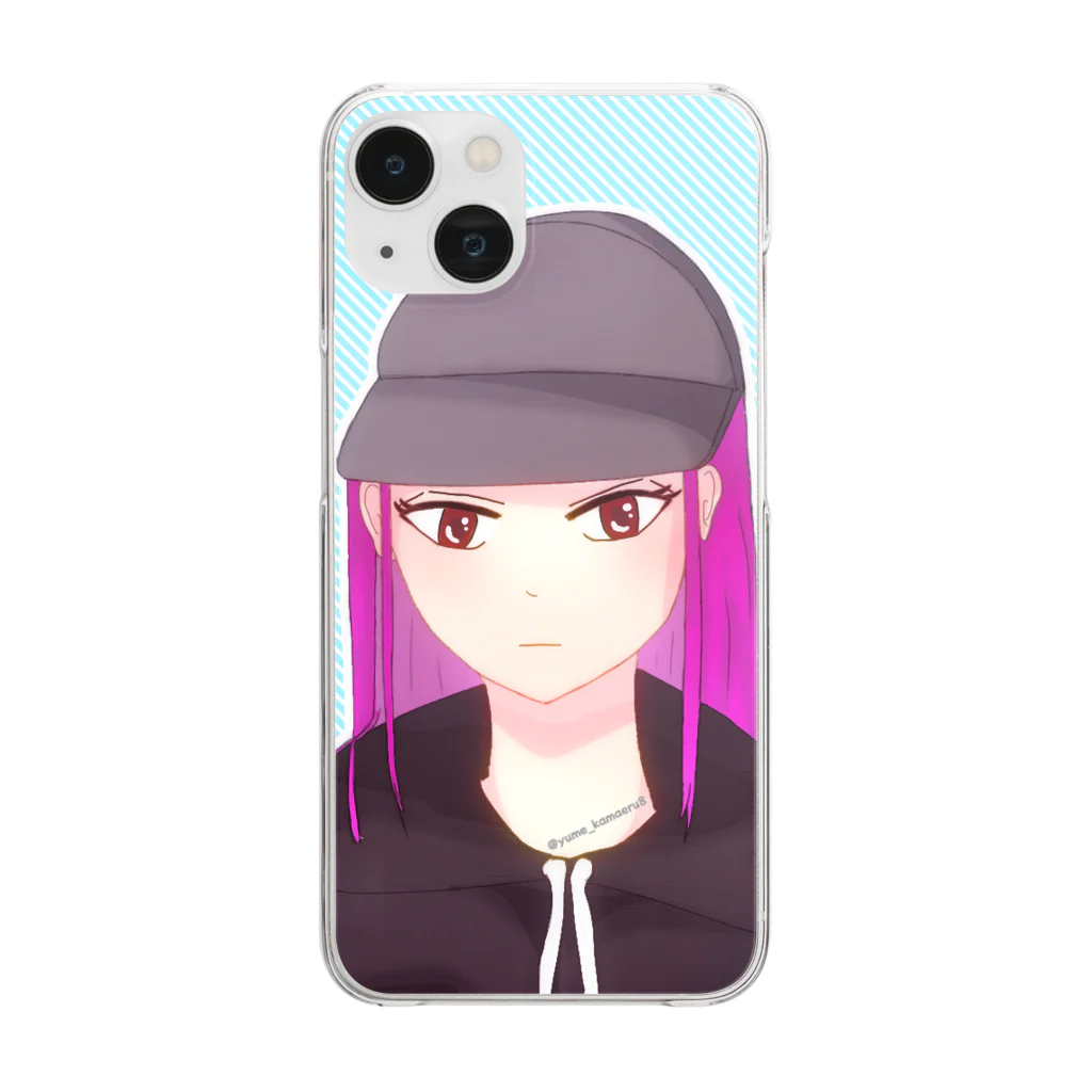 @supika_chan1のピンクカラー女子 Clear Smartphone Case