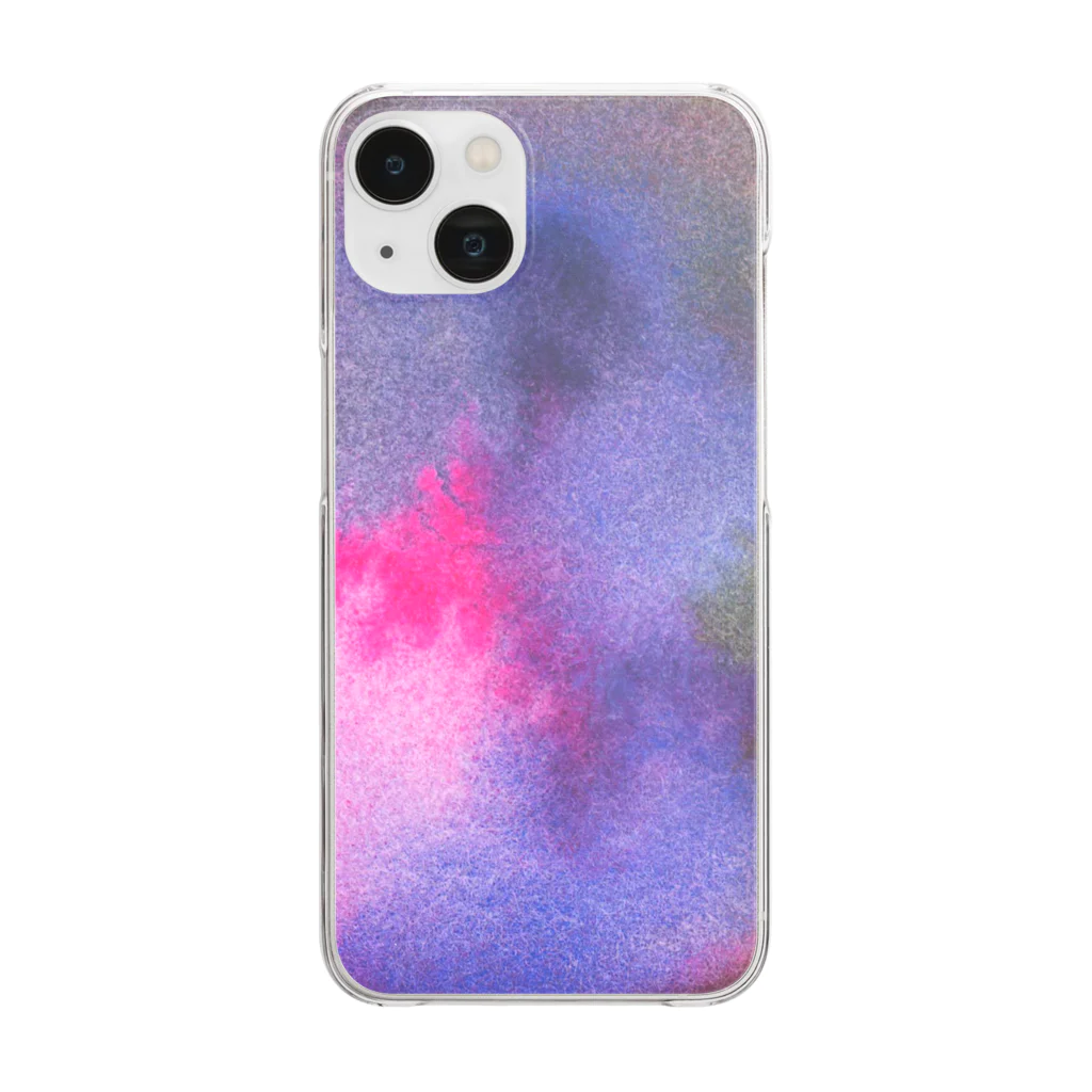 c5watercolorの水彩ペイント・紫の宝石 Clear Smartphone Case