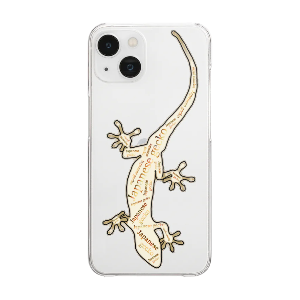 LalaHangeulのJapanese gecko(ニホンヤモリ)　英語デザイン クリアスマホケース