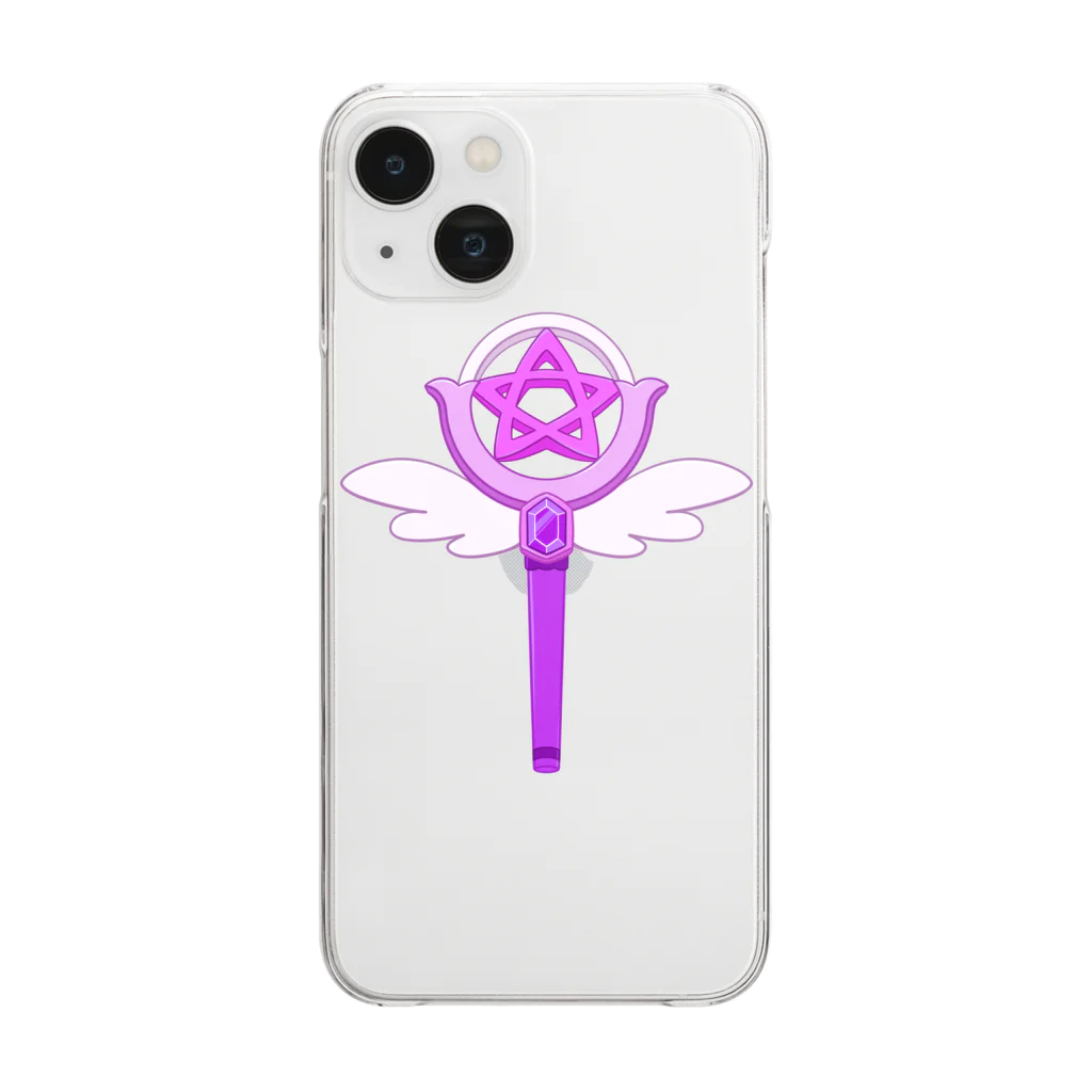 くるみの魔法少女♡ステッキ purple Clear Smartphone Case