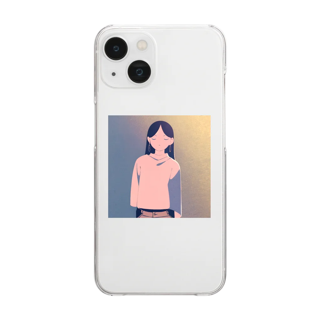 AO's SHOPのgirl Clear Smartphone Case