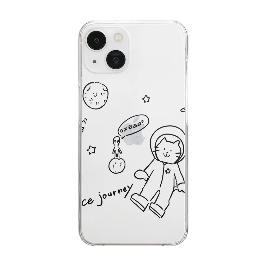 ひよこ工房の宇宙と猫 Clear Smartphone Case