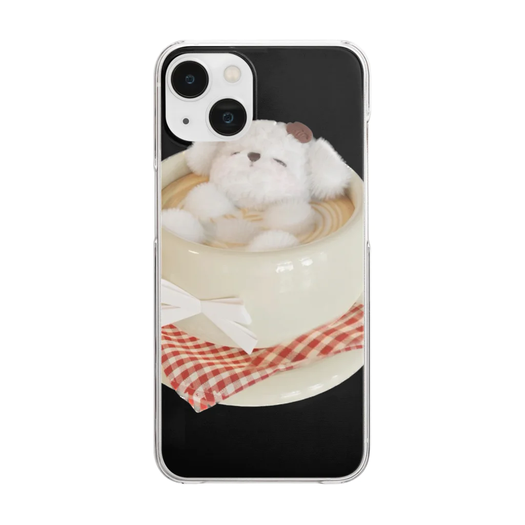 みにゆん　ねこのBathing puppy Clear Smartphone Case