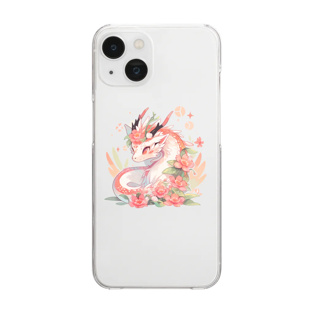 Japan Beautyオリジナルショップのうっすらピンクの花龍さん Clear Smartphone Case