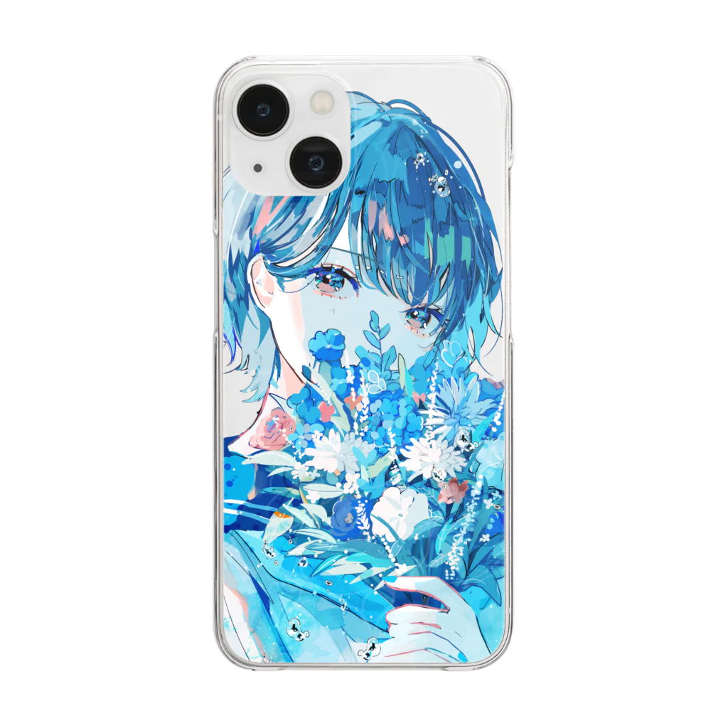 萩森じあの青と花束 Clear Smartphone Case