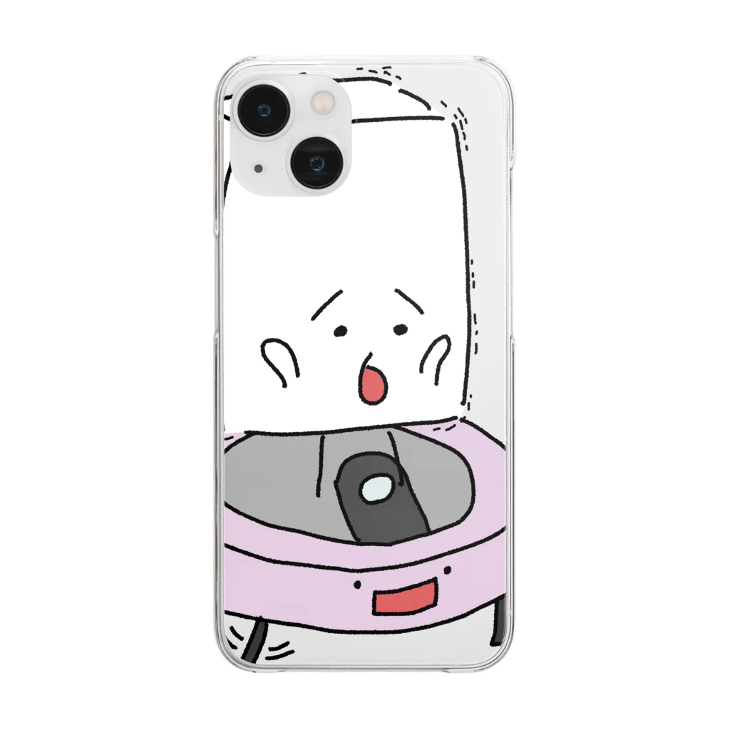 おとうふくんのロボット掃除機とおとうふくん Clear Smartphone Case