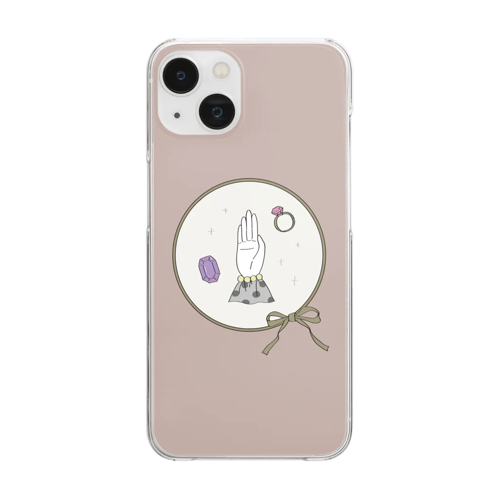 デザインノートカルムのhand motif【モカ】 Clear Smartphone Case