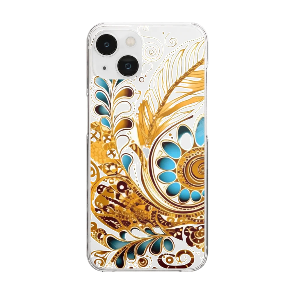 Connect Happiness DesignのGolden  Leaves Clear Smartphone Case