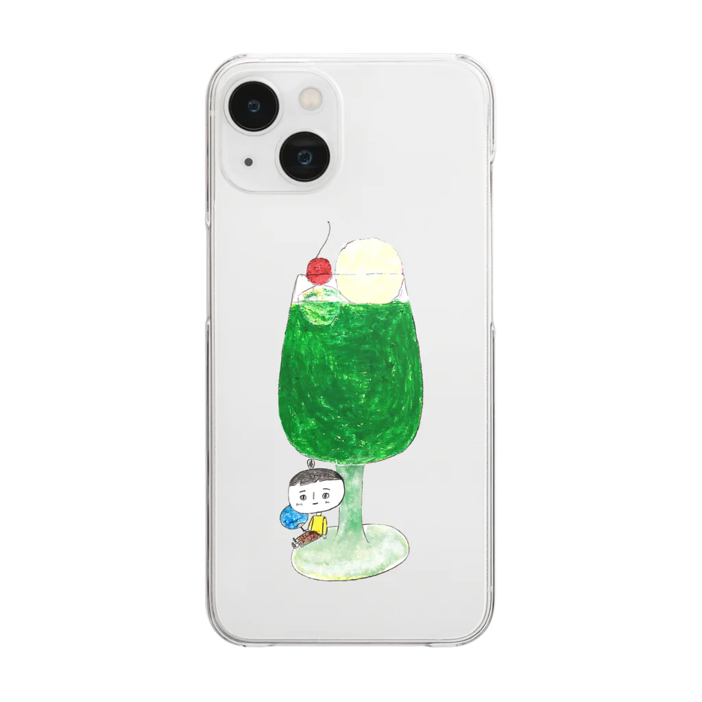 iii sum+ illustrationのmelon soda Clear Smartphone Case