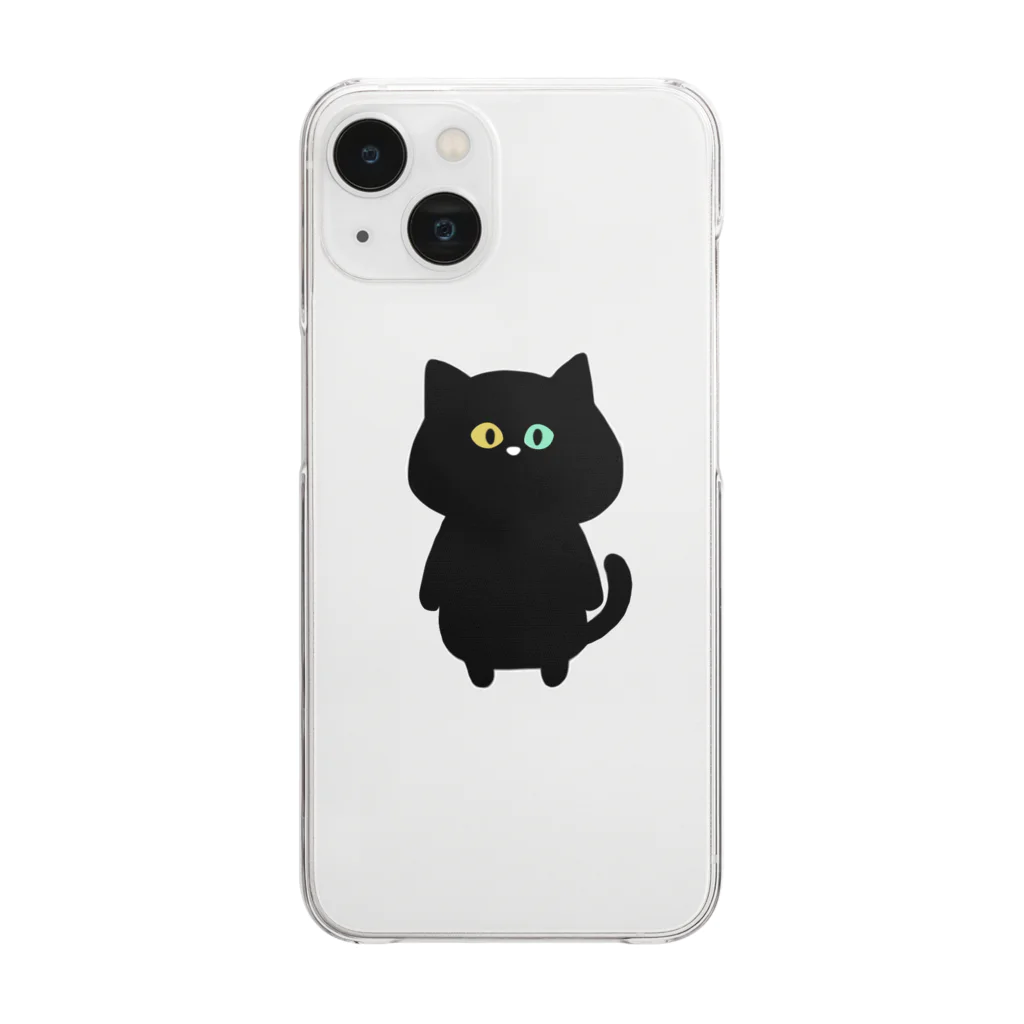 ネムうまるの黒猫 しじみさん Clear Smartphone Case