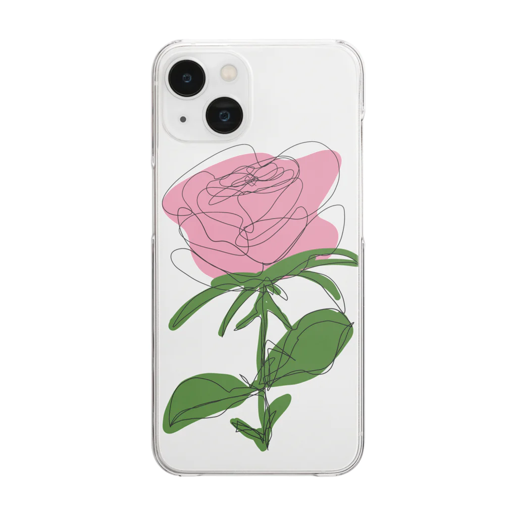 サラスシのmy ROSE ピンク Clear Smartphone Case