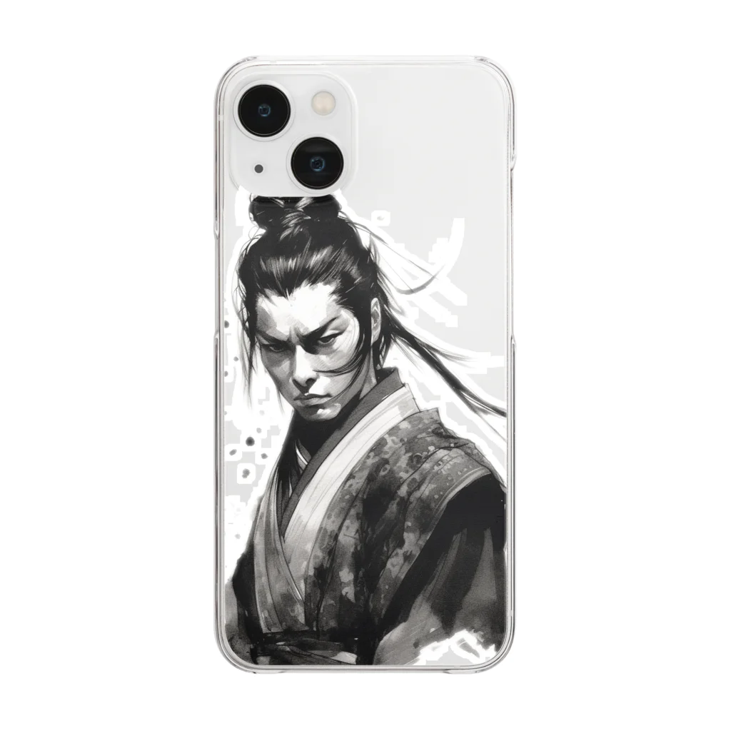 News US Suzuri Storeの侍 サムライアート 其の四 Clear Smartphone Case