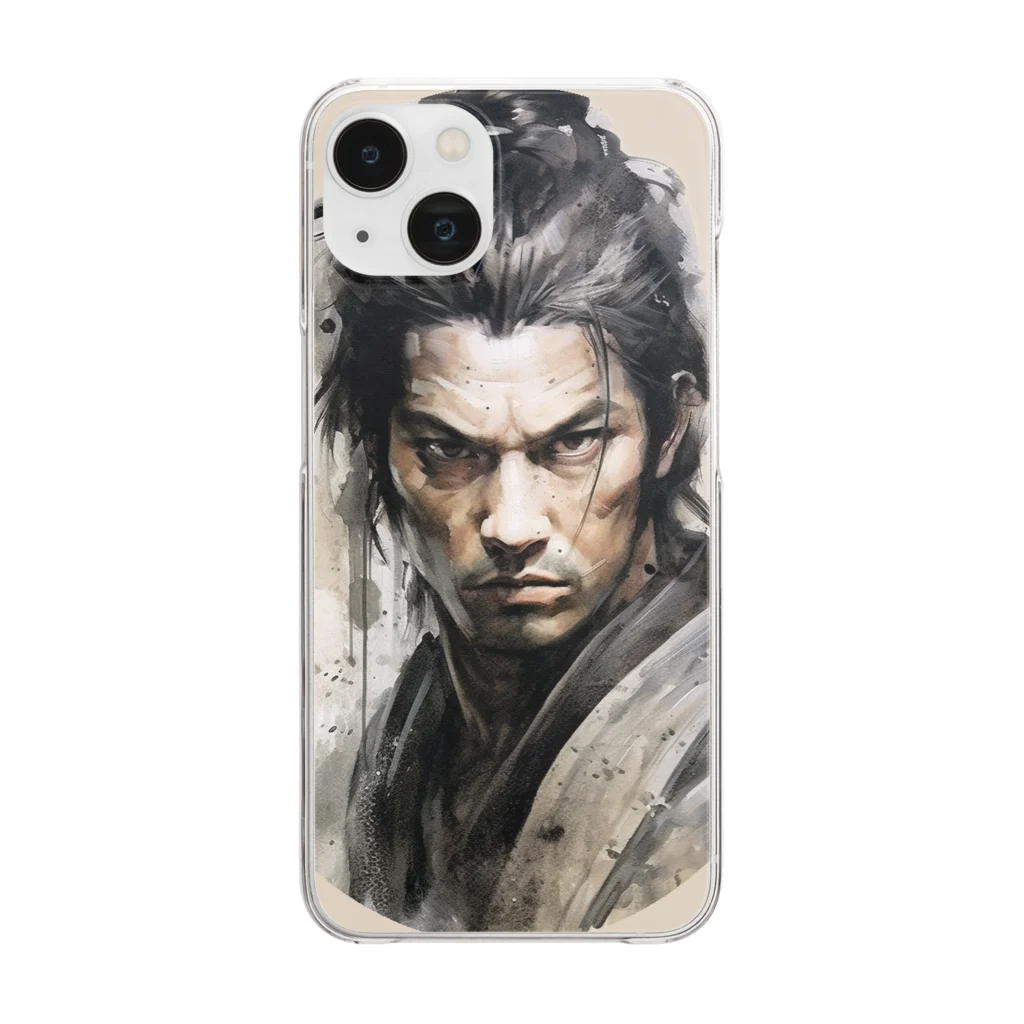 News US Suzuri Storeの侍 サムライアート 其の五 Clear Smartphone Case