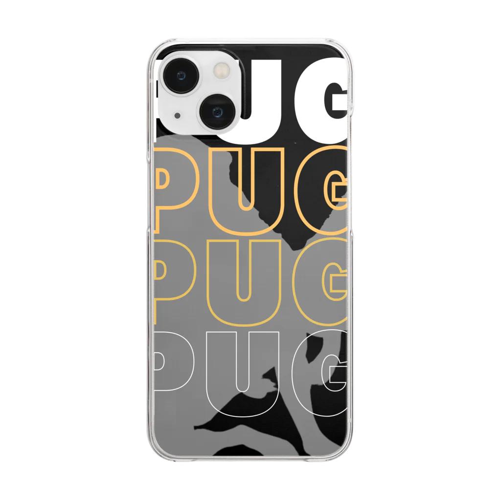 INULAVITAのPug silhouette Clear Smartphone Case