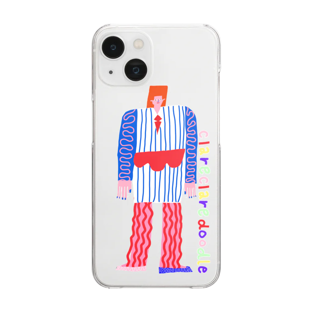 clareclaredoodleのRectangle head friend Clear Smartphone Case