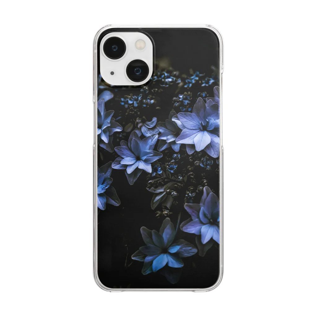 FUYUGITUNE-officialの紫陽花 宵闇青藍 Clear Smartphone Case