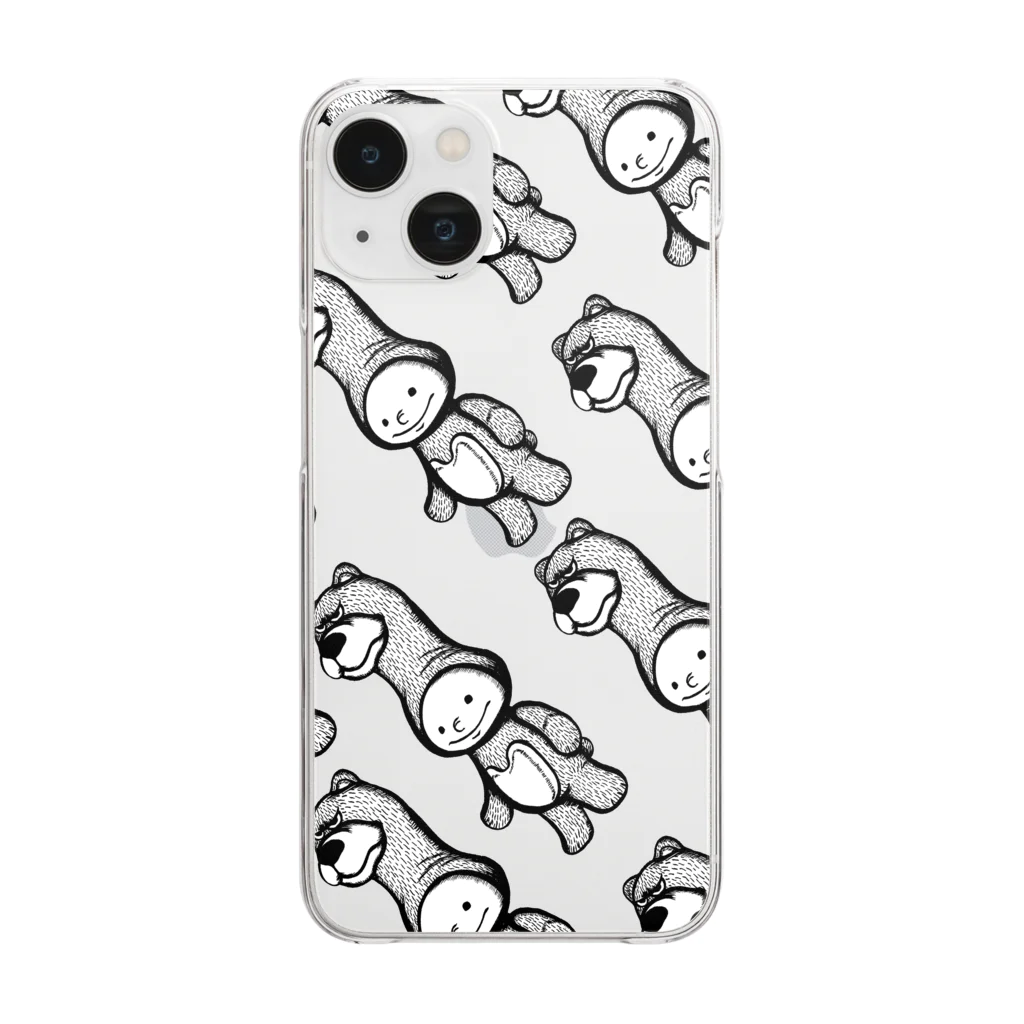 筆ペン画家 原良輔の着ぐるみくん大集合！！ Clear Smartphone Case