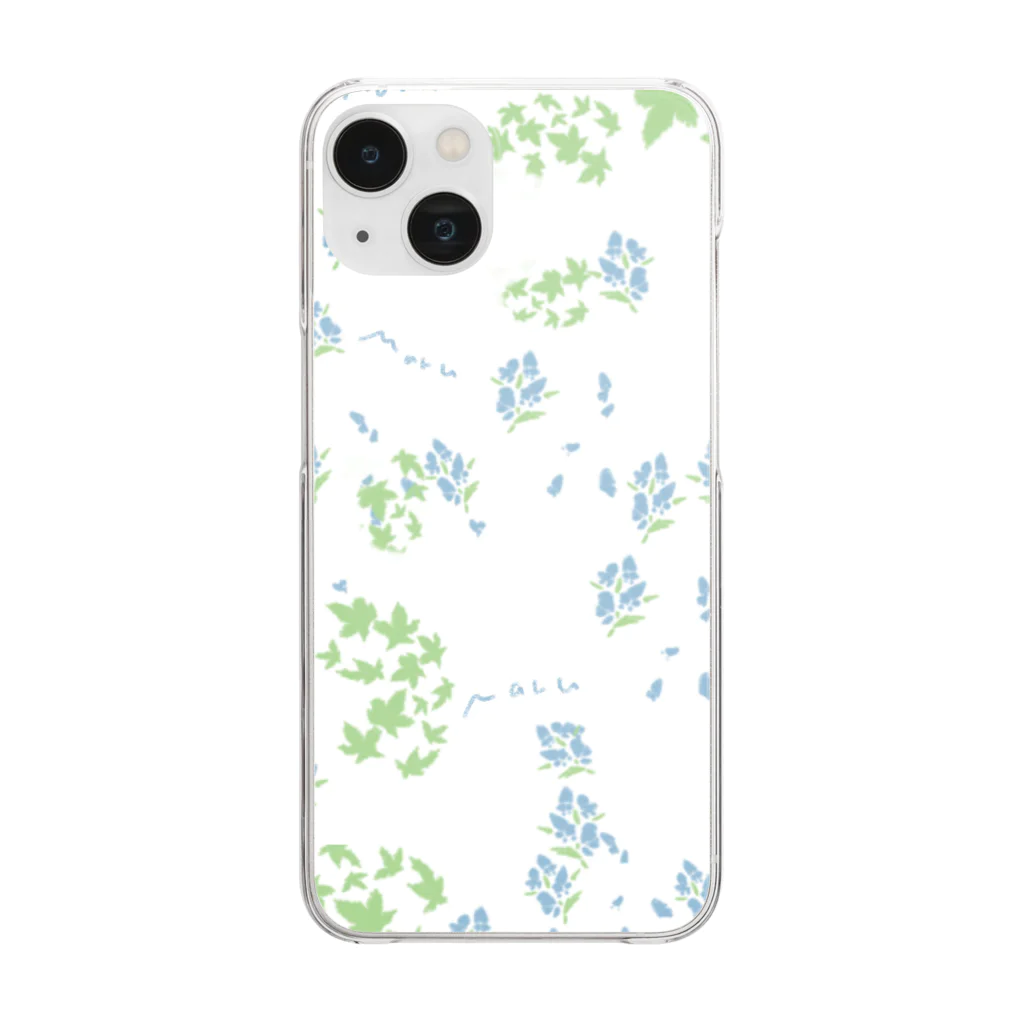 Manuとうみうしくんの【Manu】アコニタム柄 Clear Smartphone Case