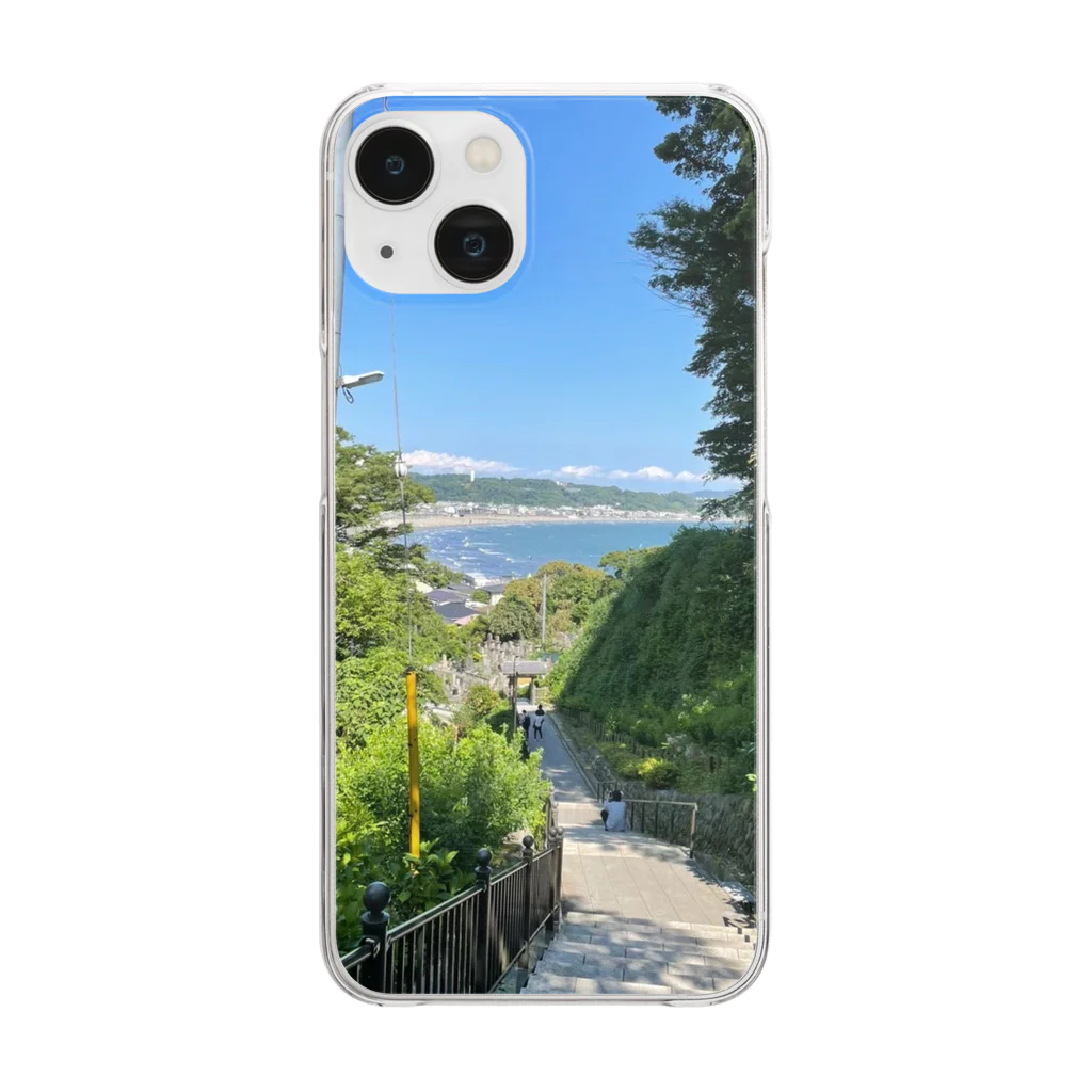 絶景チャンネル@写真の階段を登った先に見えた海 Clear Smartphone Case