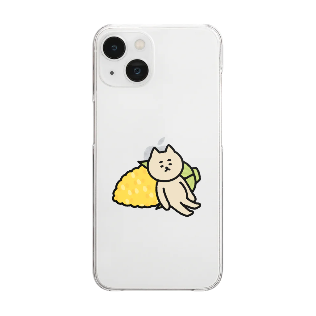 morocoshi-lifeのねこもろこし（ダルっ） Clear Smartphone Case