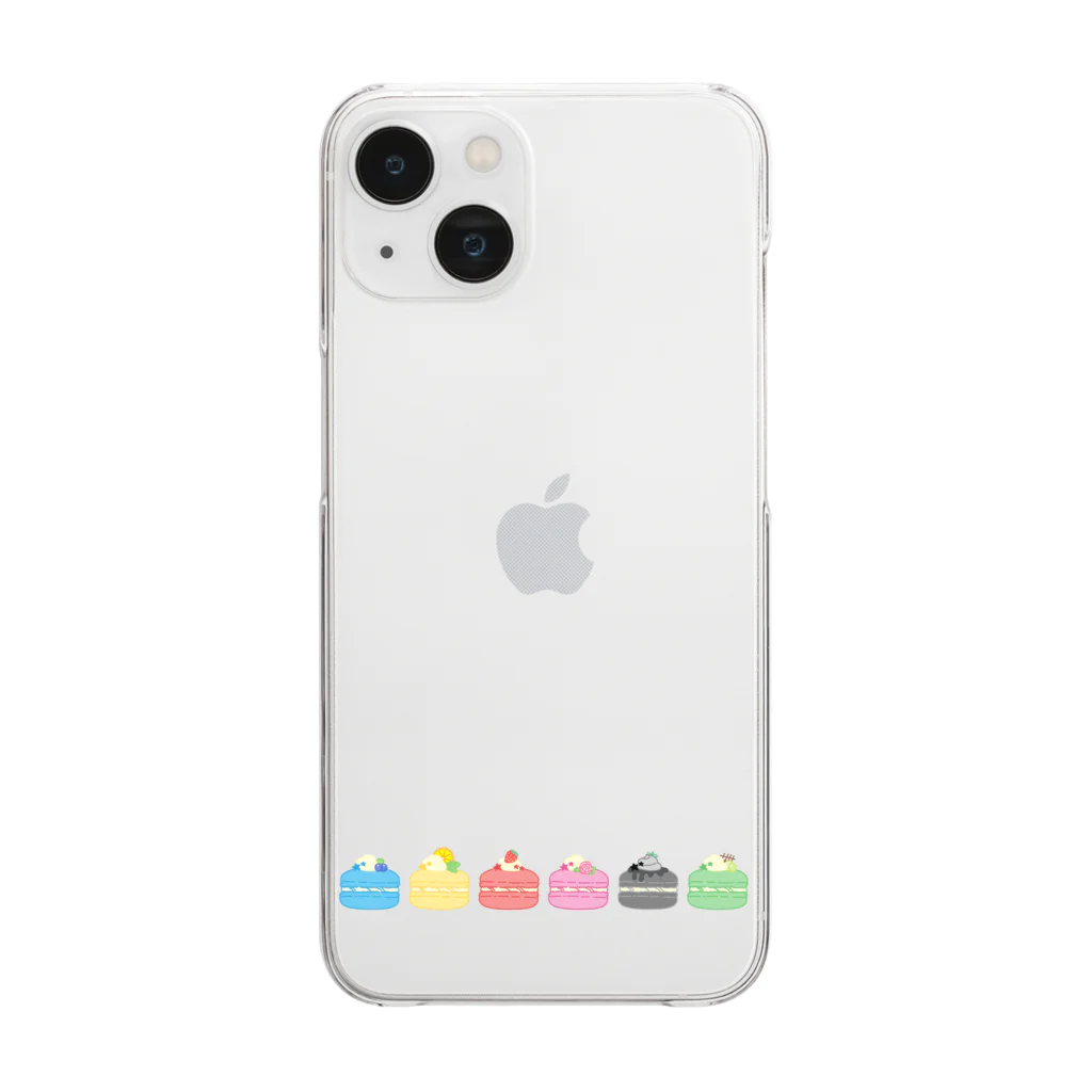 ぱぷりかの推しカラー×マカロン Clear Smartphone Case