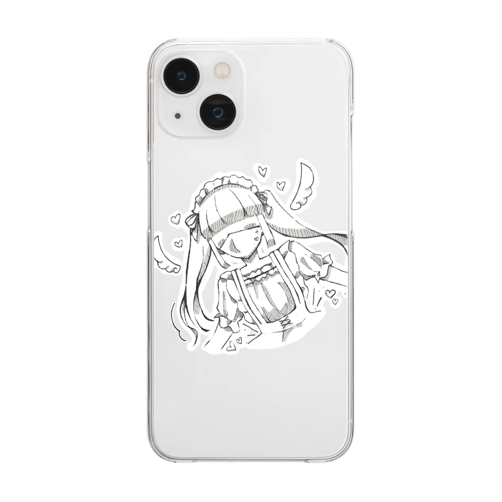 littlesのかわいいてんしめいどちゃん Clear Smartphone Case