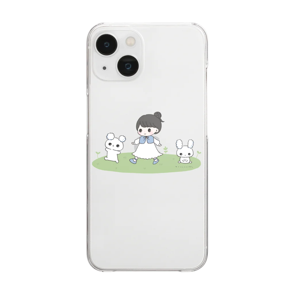 おゆこ(とある街の励ましうさぎ)のおさんぽ Clear Smartphone Case