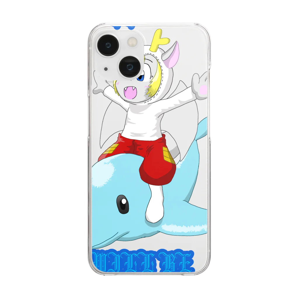 ホワイトドラゴン　タイトくん💙のあなたの夏がいい思い出になりますように Clear Smartphone Case