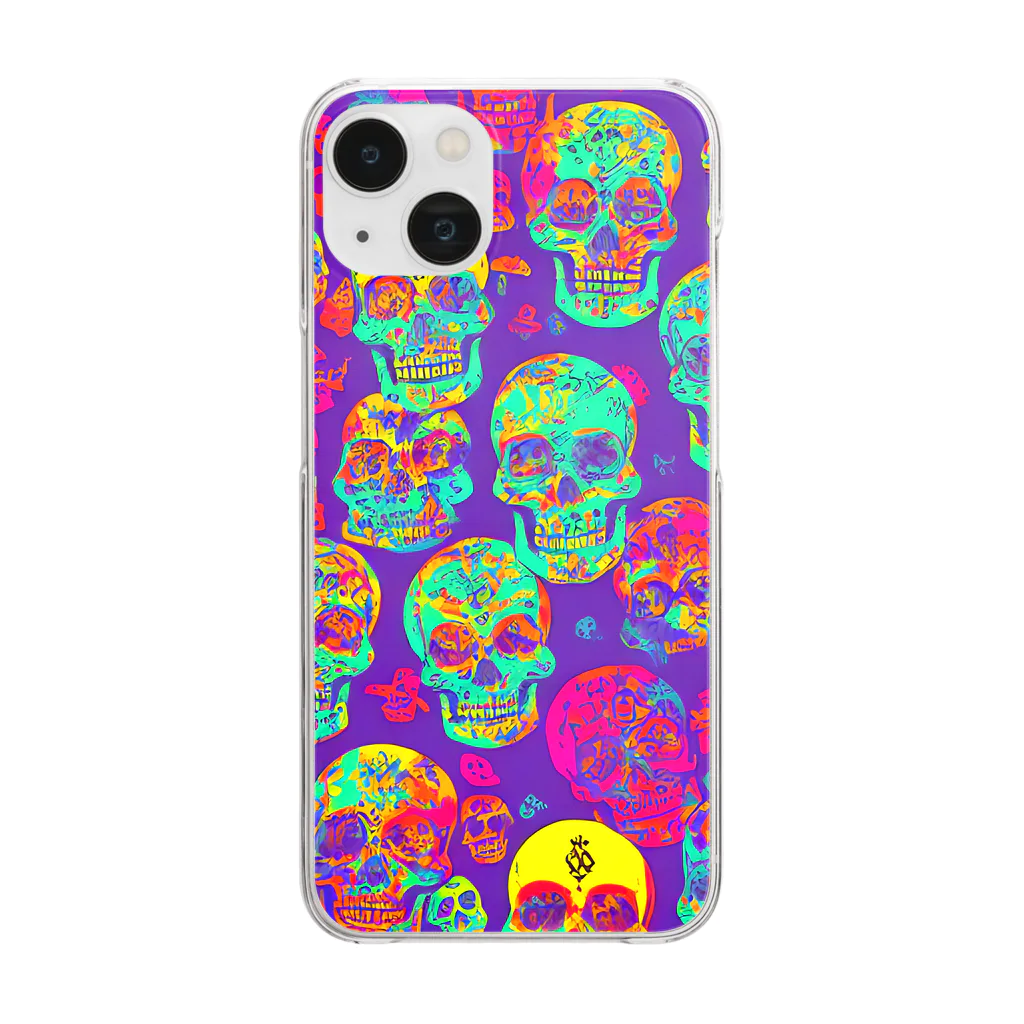 TakashiSのskull wallpaper Clear Smartphone Case