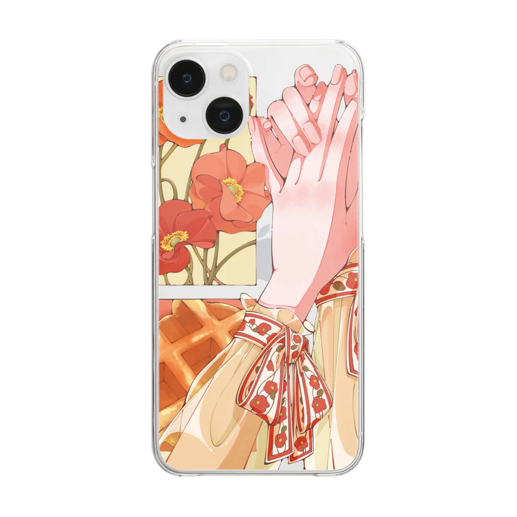 日菜乃🐶のポピーとワッフルと指先 Clear Smartphone Case